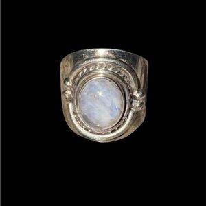 Silver Moonstone Ring